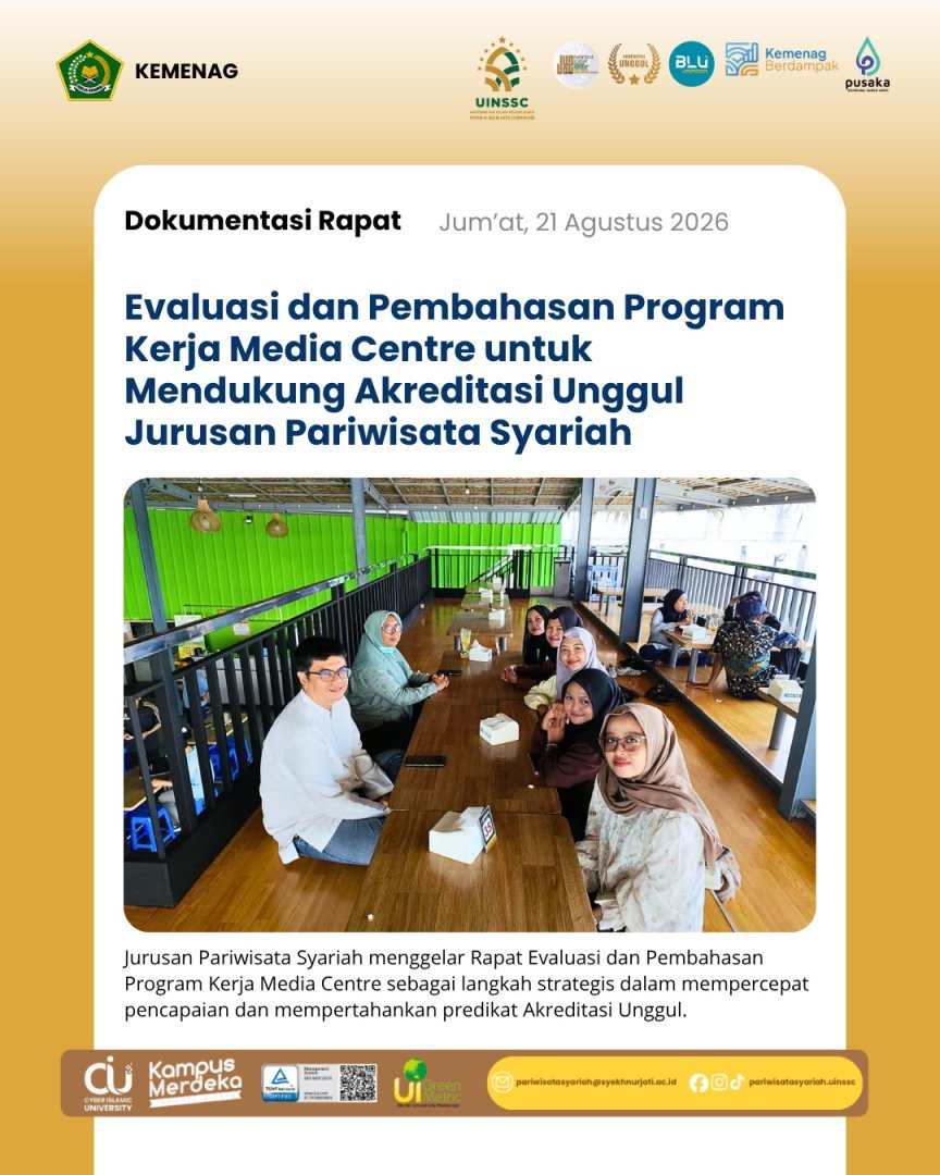 Jurusan Pariwisata Syariah Gelar Rapat Evaluasi Program Kerja Media Centre untuk Dukung Akreditasi Unggul
