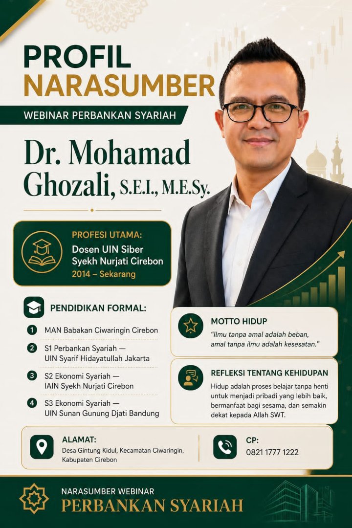 Buka Wawasan Karier Era Digital, Dosen jurusan Pariwisata Syariah Dr. Mohamad Ghozali, S.E.I., M.E.Sy. menjadi narasumber dalam acara webinar daring (online) bertajuk “Beyond Banking yang dilaksanakan oleh HIMPASy FEBI UIN Siber Syekh Nurjati Cirebon