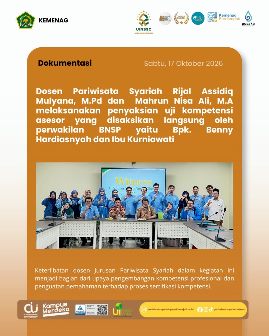 Dosen Pariwisata Syariah UIN Siber Cirebon Ikuti Penyaksian Uji Kompetensi Asesor Skema Membangun Merek Secara Digital
