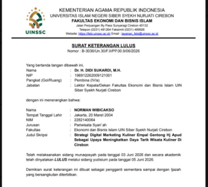 Surat Keterangan Lulus
